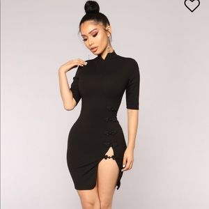 Fashion nova Kiki high slit dress black